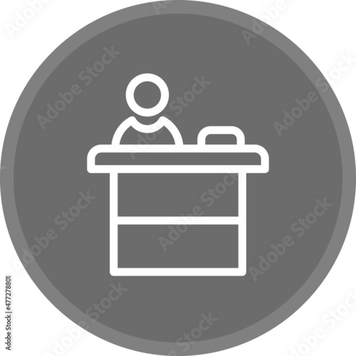 Demonstration Line Circle Grey Vector Icon Design