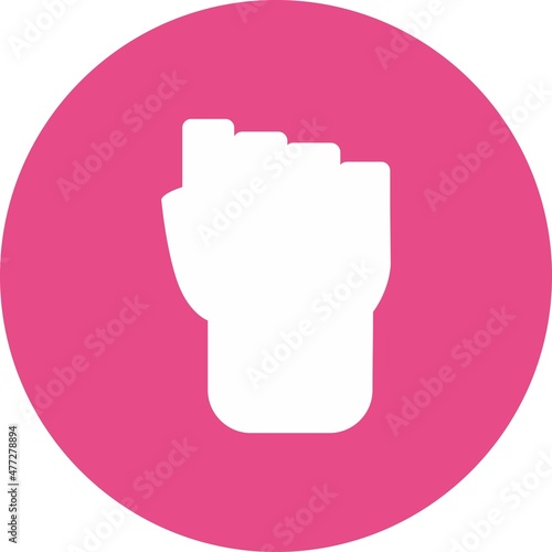 Fist Glyph Circle Vector Icon Design