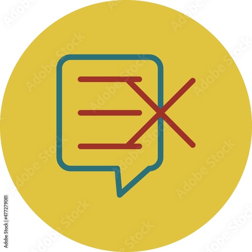 Vote No Line Two Color Vector Icon Design