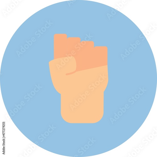 Fist Flat Circle Vector Icon Design