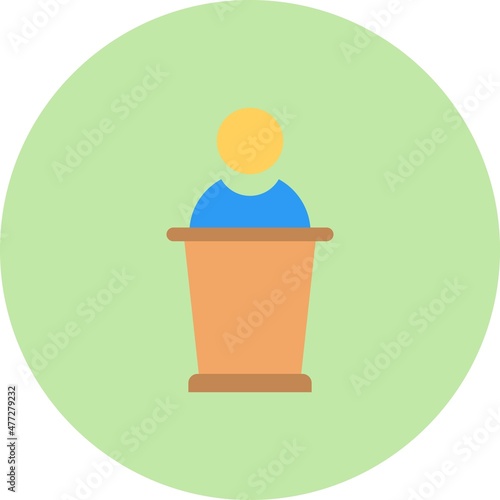 Debate Flat Circle Vector Icon Design