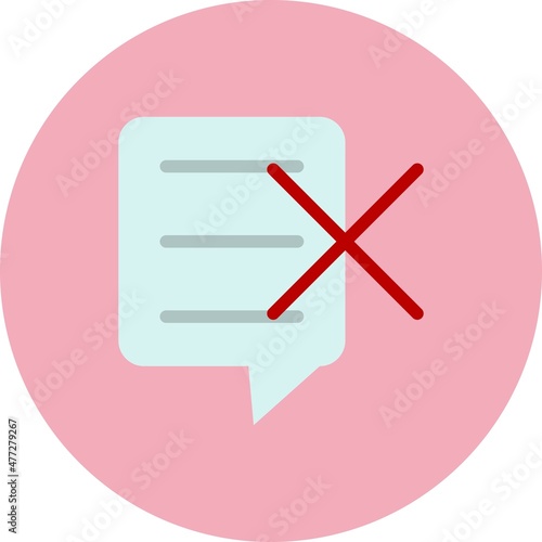 Vote No Flat Circle Vector Icon Design