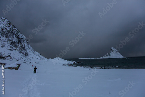 Winter in Bleik Beach, Lofoten Islands, Northern Norway © Alberto Gonzalez 