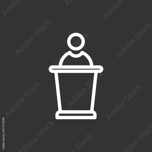 Debate Line Inverted Vector Icon Design