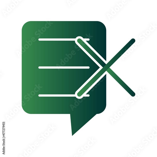 Vote No Glyph Gradient Vector Icon Design