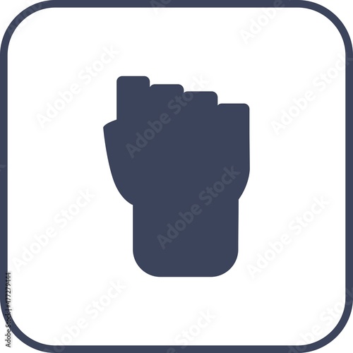 Fist Glyph Round Corner Vector Icon Design