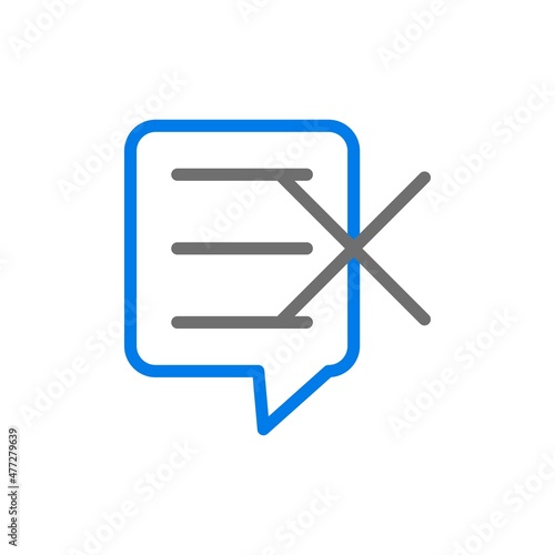 Vote No Line Blue Vector Icon Design