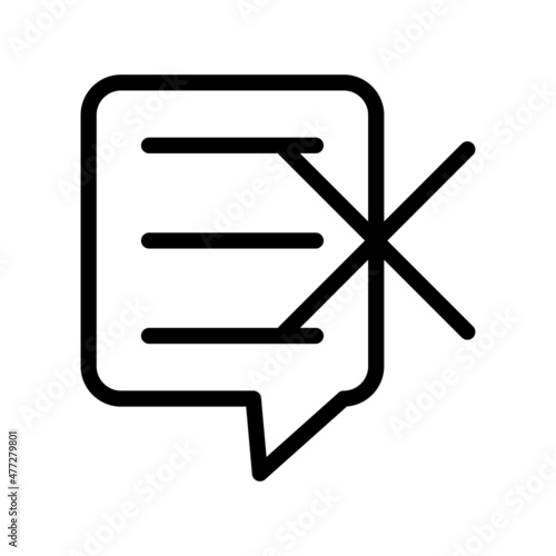 Vote No Line Vector Icon Design