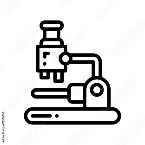 microscope line style icon. vector illustration for graphic design, website, app