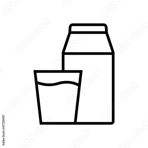 Milk line icon, vector logo isolated on white background