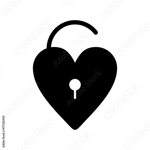 Lock Glyph Vector Icon Design