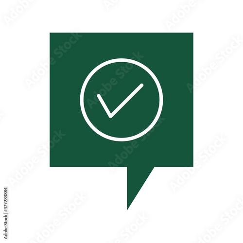 Accepted Glyph Gradient Vector Icon Design