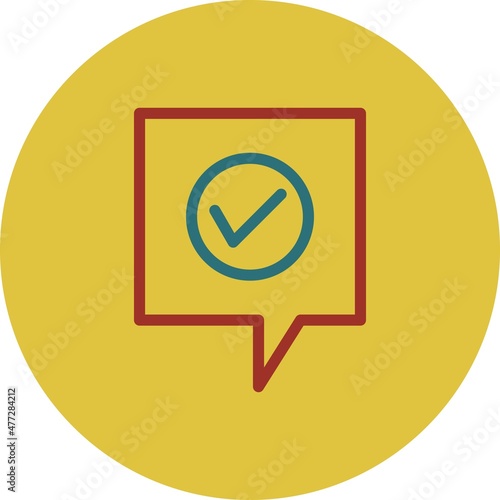 Accepted Line Two Color Vector Icon Design