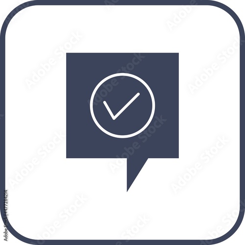 Accepted Glyph Round Corner Vector Icon Design