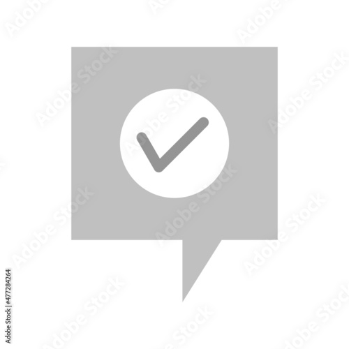 Accepted Flat Grey Scale Vector Icon Design