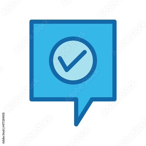 Accepted Line Filled Blue Vector Icon Design
