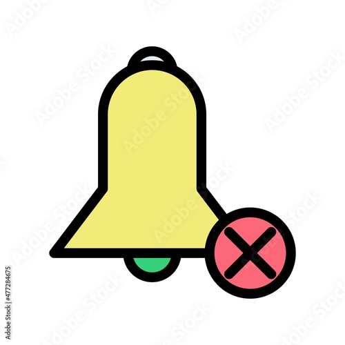 No Bell Line Filled Vector Icon Design