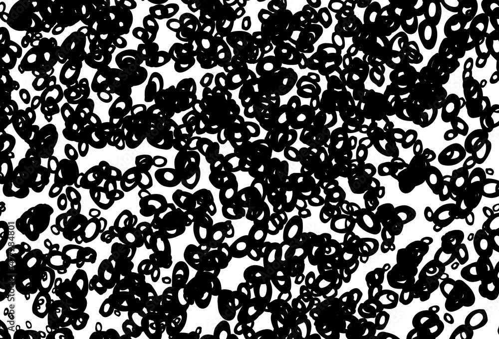 Black and white vector background with bubbles.