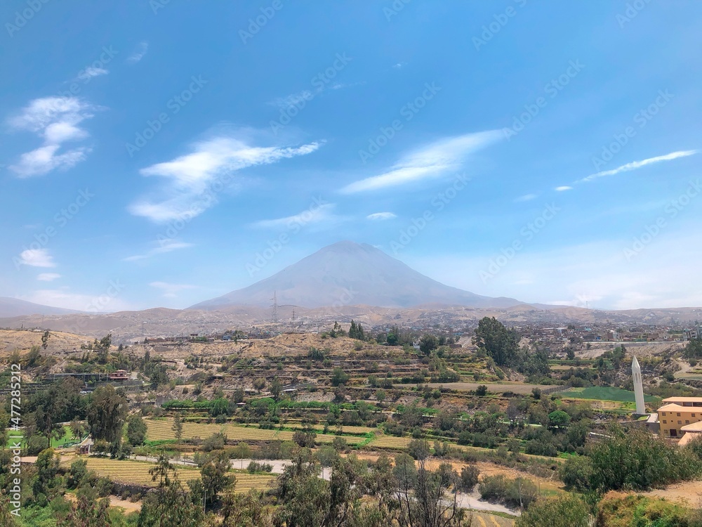 [Peru] View of Misti Mountain from Carmen Alto observatory deck (Arequipa)