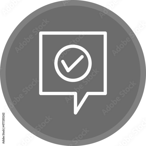 Accepted Line Circle Grey Vector Icon Design