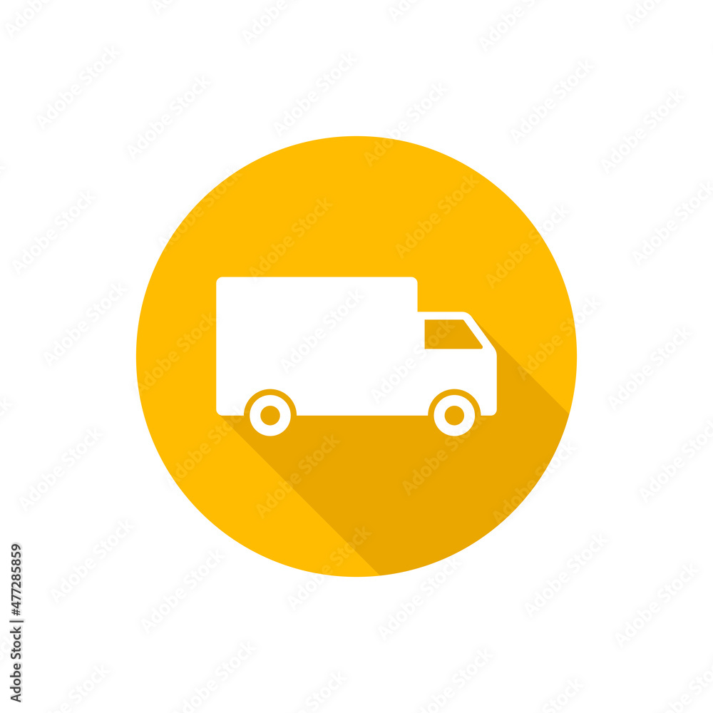 Truck flat icon with shadow Truck flat icon with shadow
