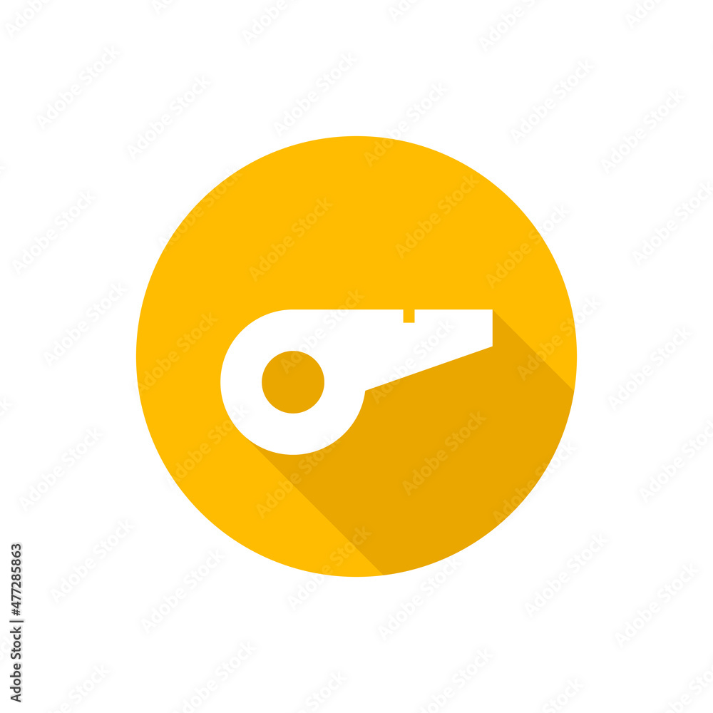 Whistle flat icon with shadow