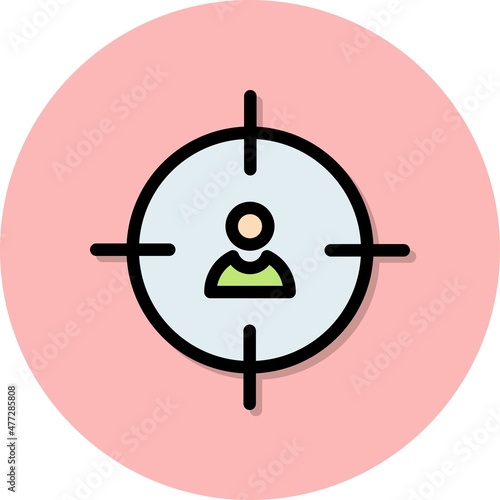 Headhunter Line Filled Circle Vector Icon Design