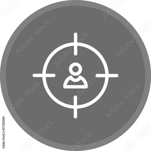 Headhunter Line Circle Grey Vector Icon Design