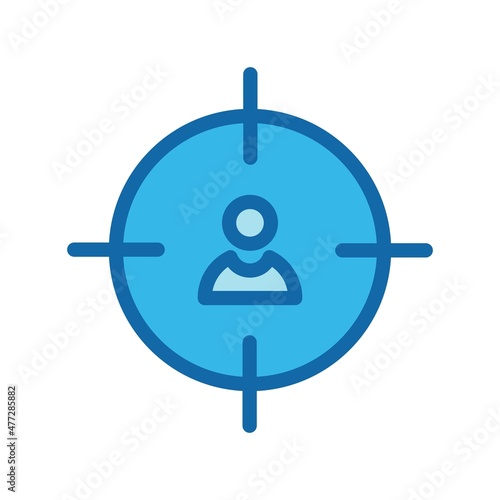 Headhunter Line Filled Blue Vector Icon Design