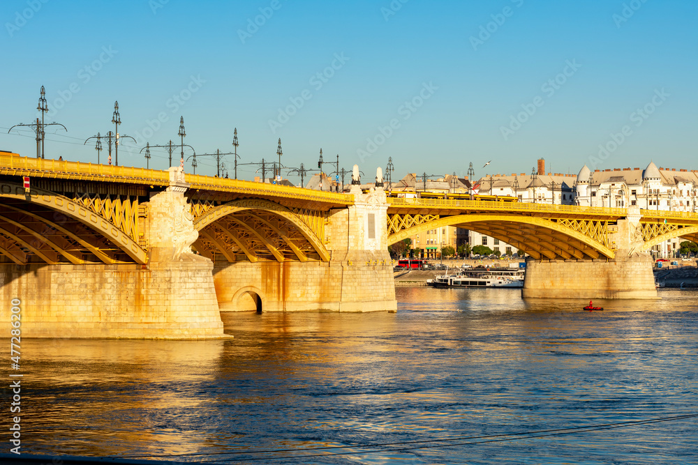 Margaret (Margit) bridge over Danube river in Budapest, Hungary