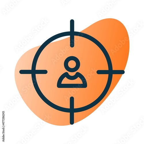 Headhunter Line Bubble Gradient Vector Icon Design