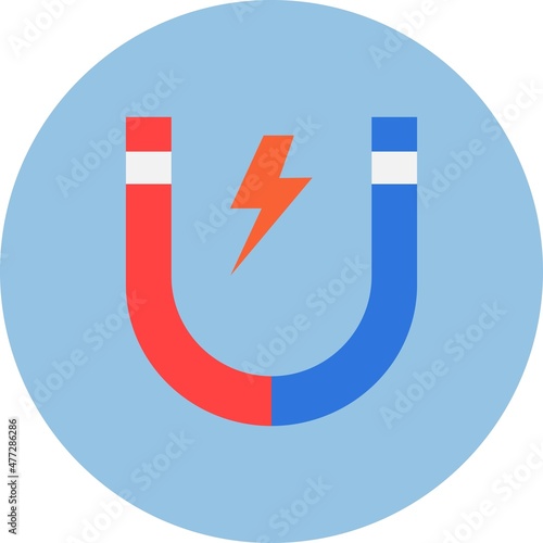 Magnet Flat Circle Vector Icon Design