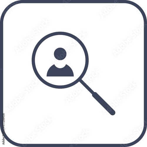 Job Seeker Glyph Round Corner Vector Icon Design