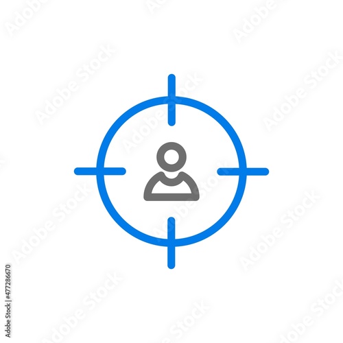 Headhunter Line Blue Vector Icon Design