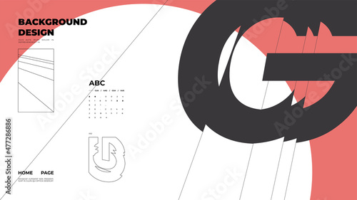 Abstract homepage background. Minimal illustration. Chopped, cut, glitch, broken type, lite composition.