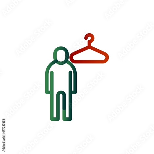 Fitting Room Line Gradient Vector Icon Design