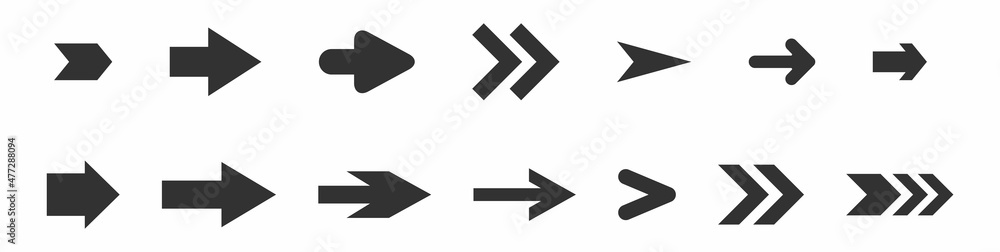 Arrow icon. Big set of vector arrows illustration Arrow icon. Big set of vector arrows illustration