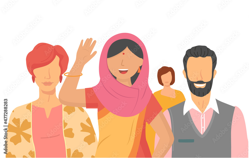 Multiethnic group of people standing together community and togetherness concept, diversity portrait. Characters men and women isolated on white. Crowd community. Social diversity friends or relatives Multiethnic group of people standing together community and togetherness concept, diversity portrait. Characters men and women isolated on white. Crowd community. Social diversity friends or relatives