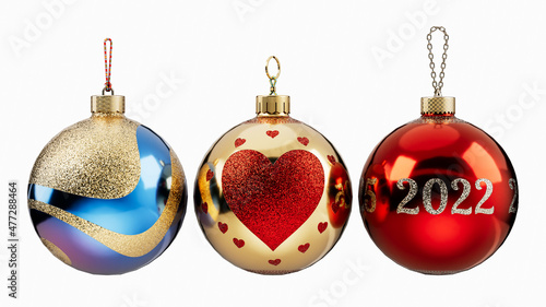 christmas ball. new year ornament with carved winter patterns. 3d illustration