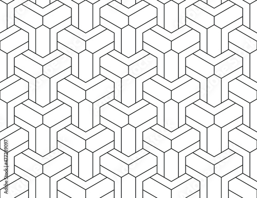 Black and white seamless linear illustrations. Coloring book, colouring page for children and adults. Decorative abstract vector pattern design. Line art drawing. Easy to edit color and line weight.