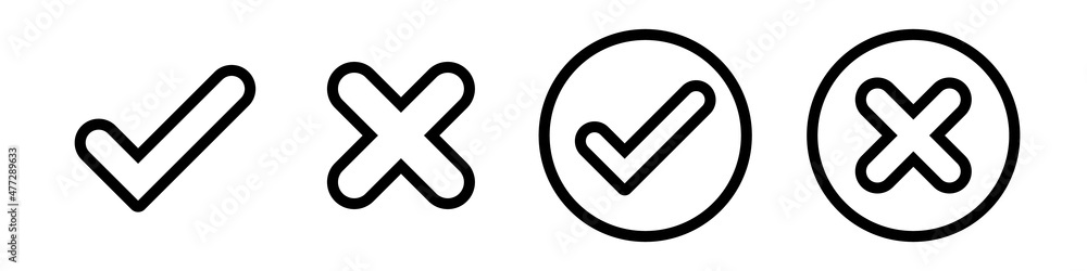 Check mark icon set simple design Check mark icon set simple design