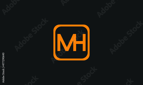 Initial letter MH uppercase modern logo design template elements. Vector