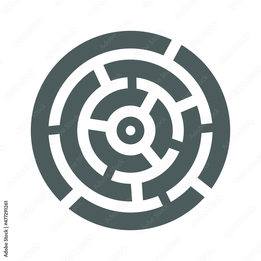 Education, intellect, labyrinth, maze, mind icon. Gray vector sketch.