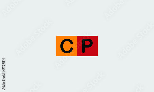 Initial letter CP uppercase modern logo design template elements. Vector