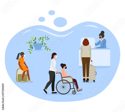 Travel People Tourist Wheelchair Suitcase Child