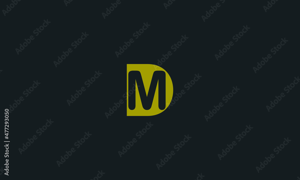 Initial letter DM uppercase modern logo design template elements. Vector