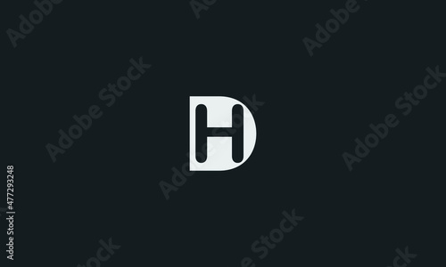 Initial letter DH uppercase modern logo design template elements. Vector