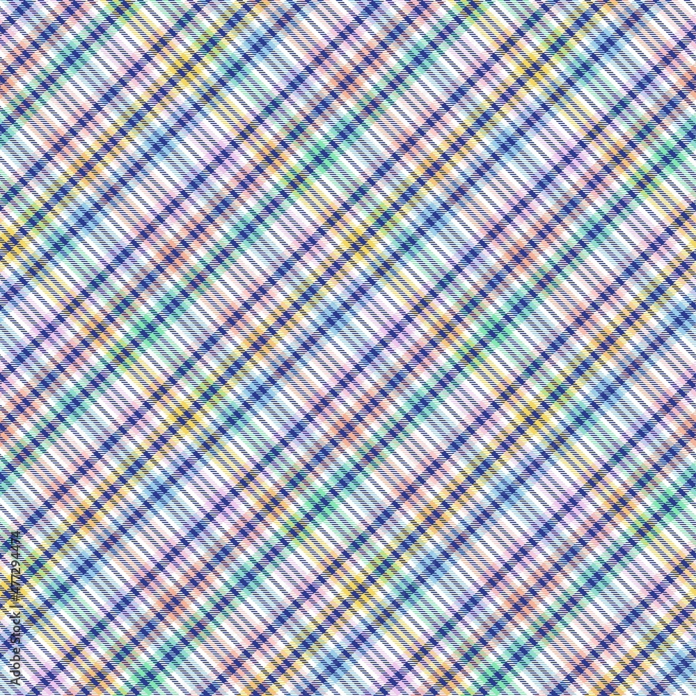 Fototapeta premium Rainbow Pastel Diagonal Plaid Tartan textured Seamless Pattern Design