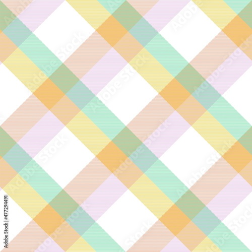 Rainbow Pastel Diagonal Plaid Tartan textured Seamless Pattern Design