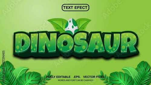 3D editable text effect and font style, dinosaur and animal themed